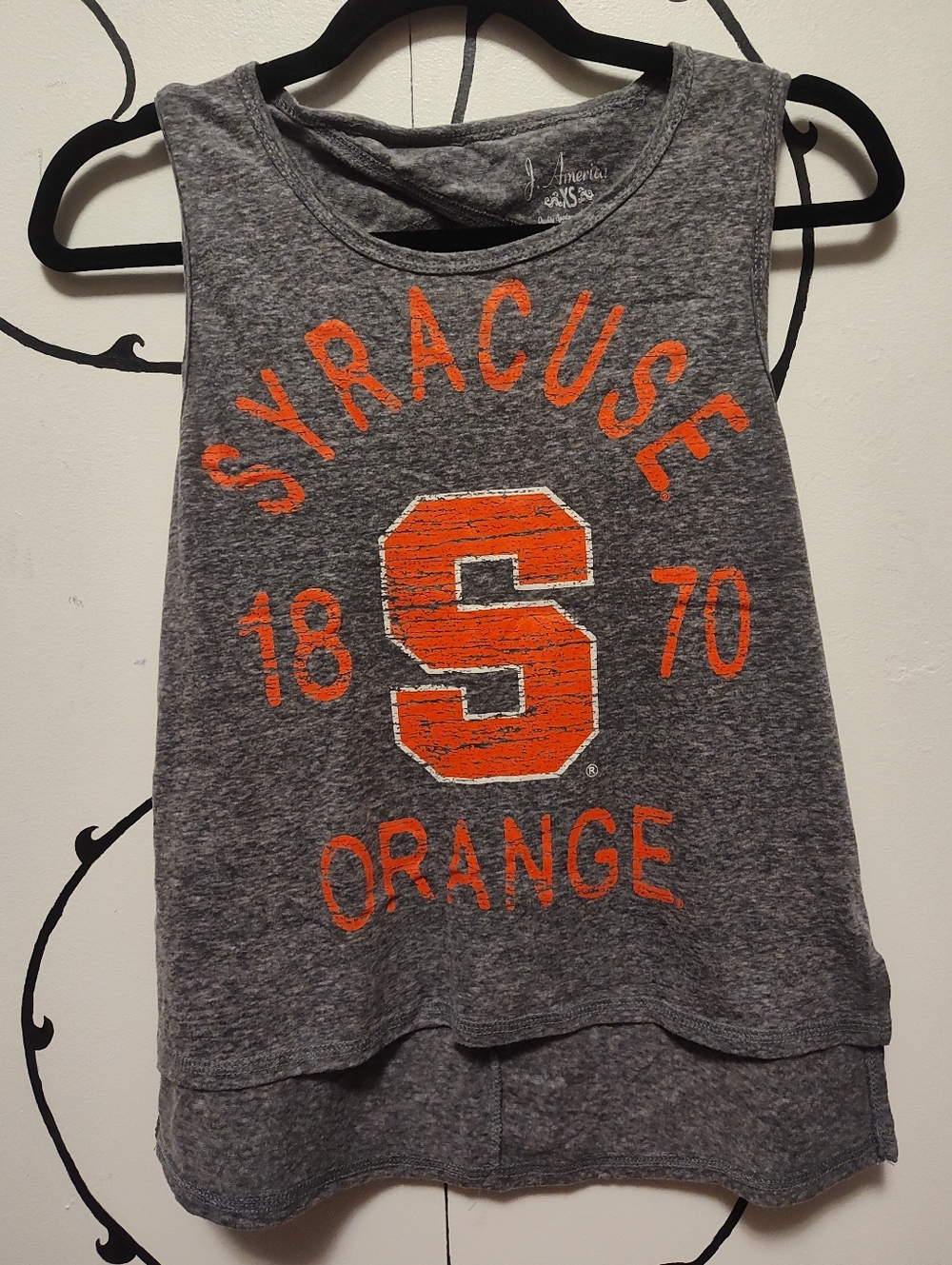 Syracuse Orange Gray Twist Open Back Tank Top